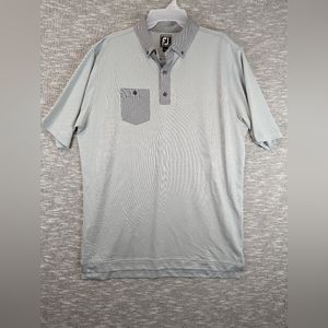 FootJoy Athletic Fit Golf Polo Shirt Grey Men's XL Performance Stretch